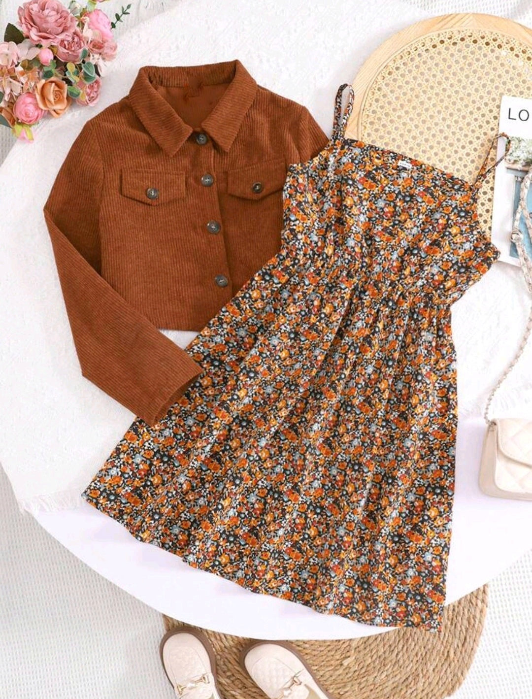 Saquito + vestido floral