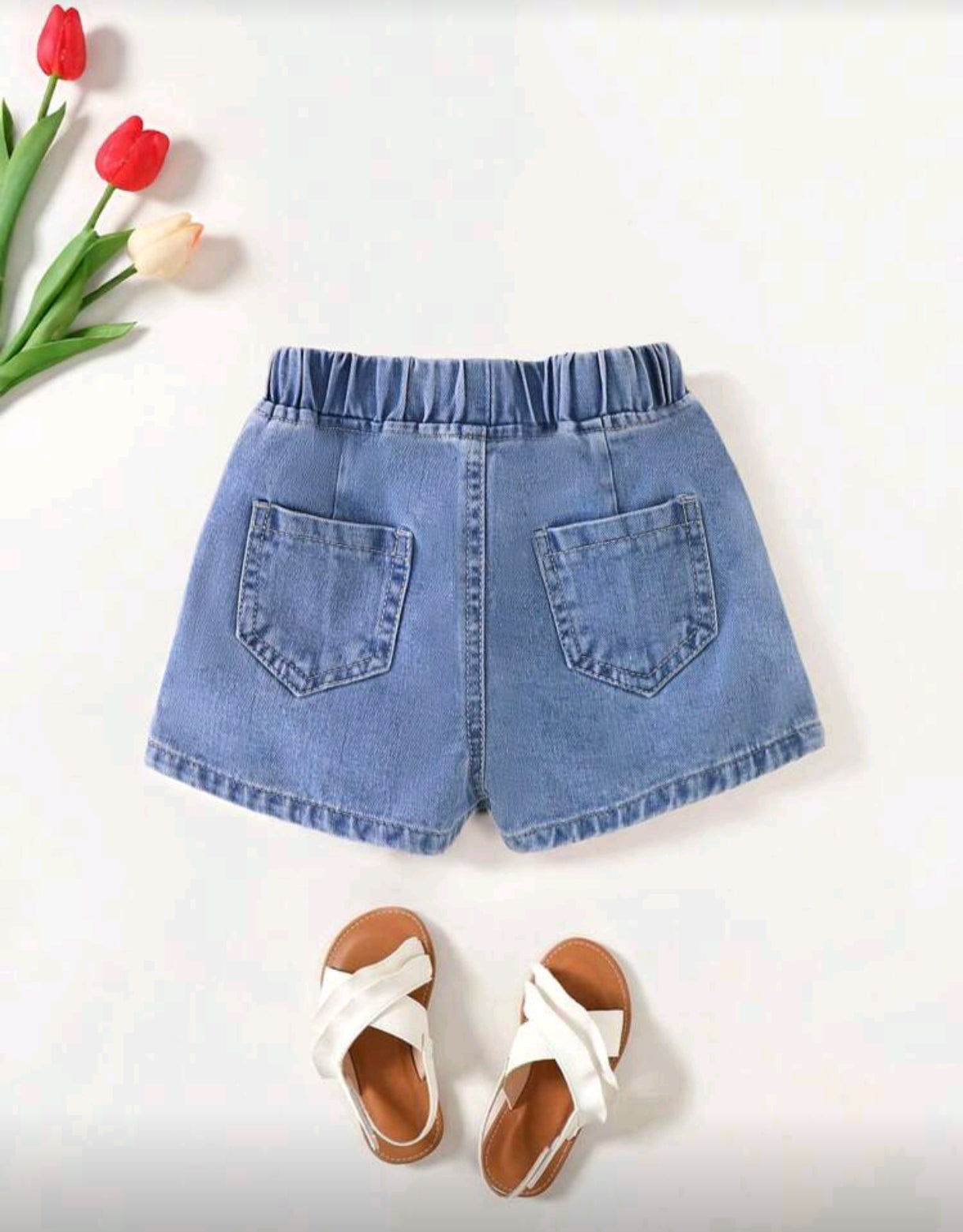 Short pollera de jeans plisada