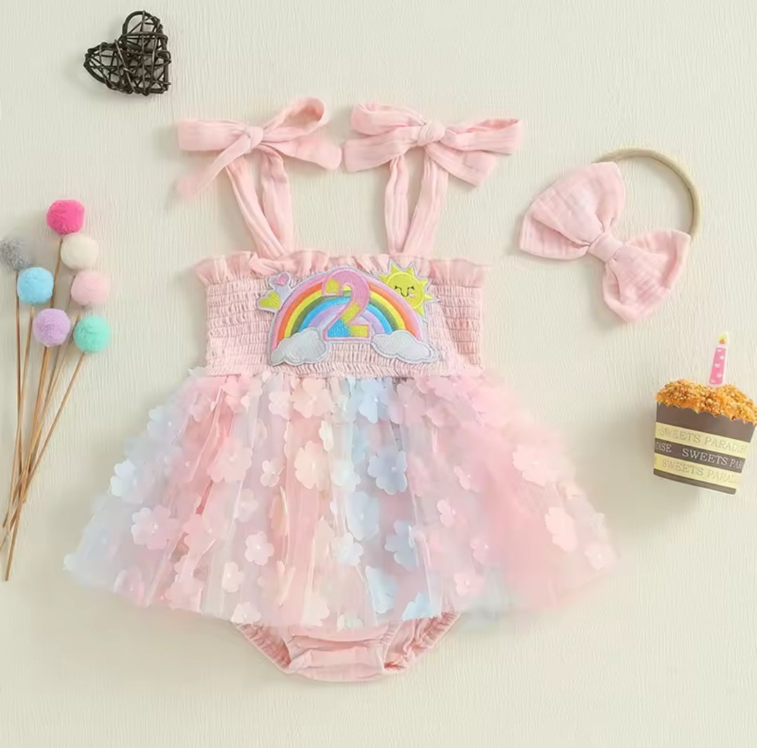 Body vestido con diseño de arcoiris 1 y 2 años