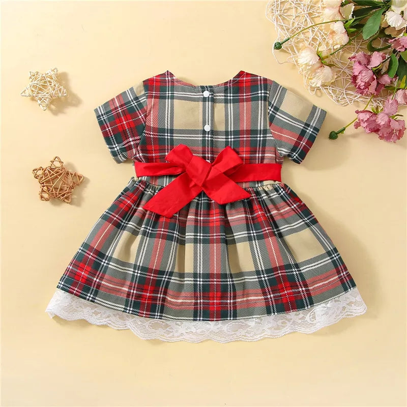 Vestido a cuadro navideño