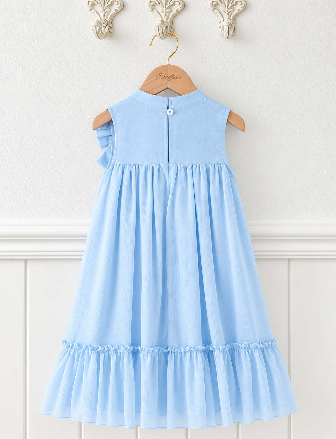 Vestido Sin mangas con detalle en moño y tul