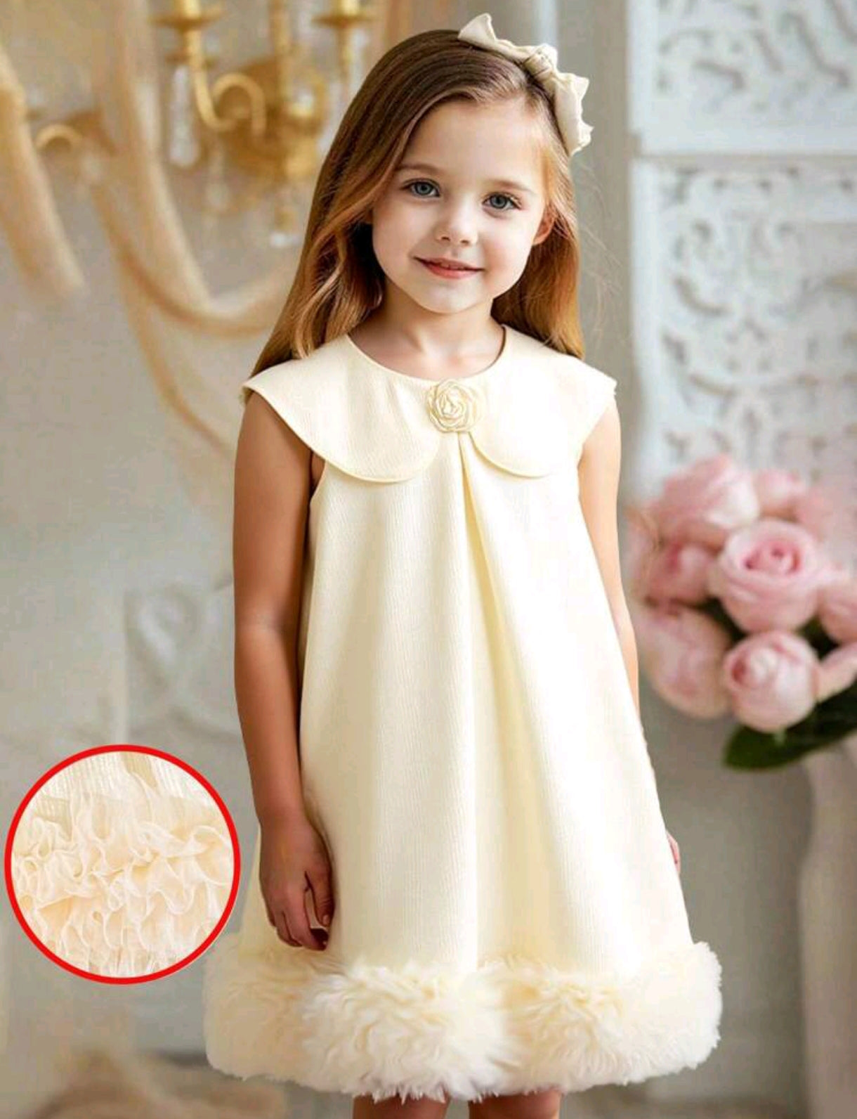 Vestido con cuello elegante marfil