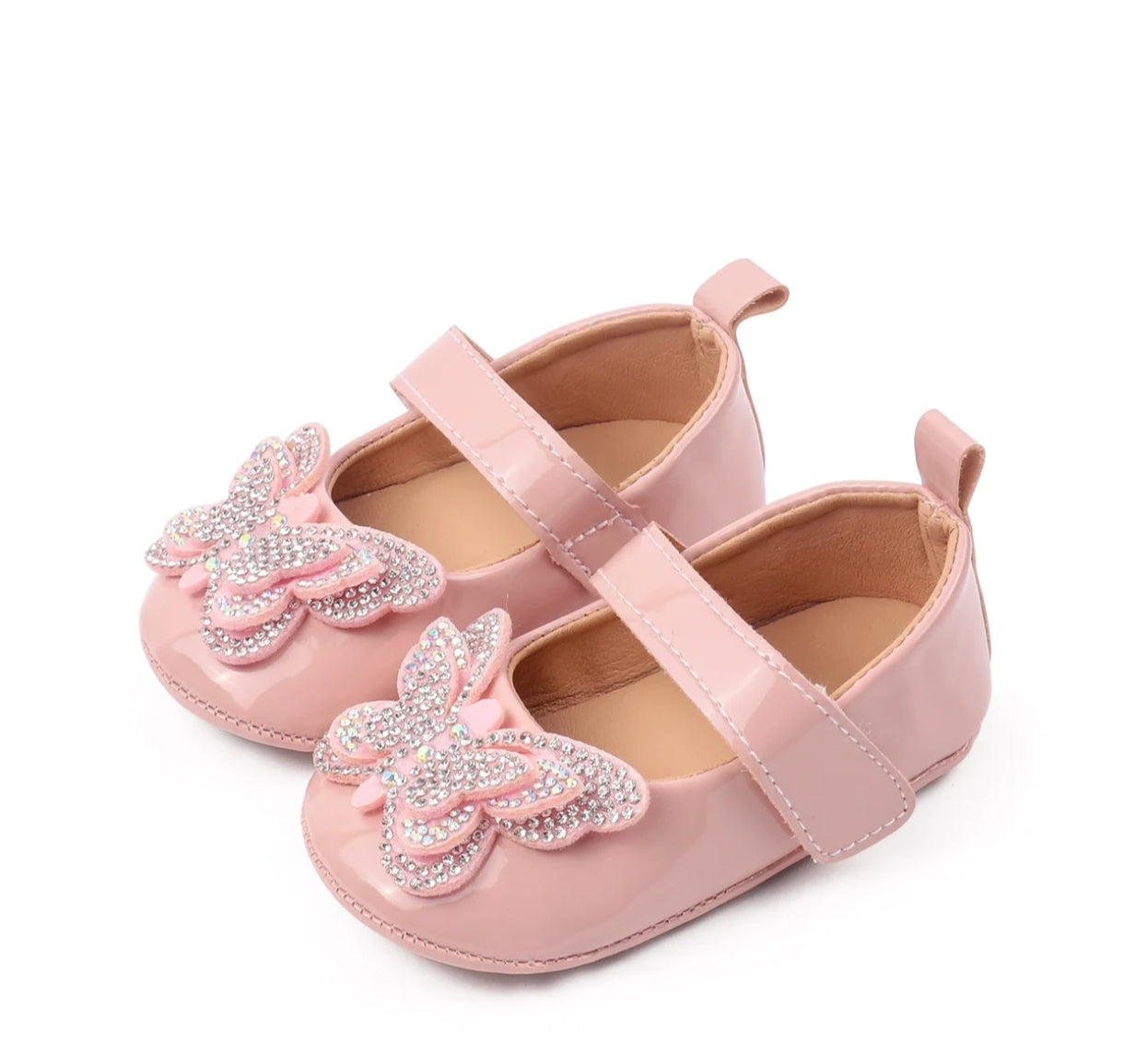 Acc. Zapatito bebé con diseño de mariposa brillante