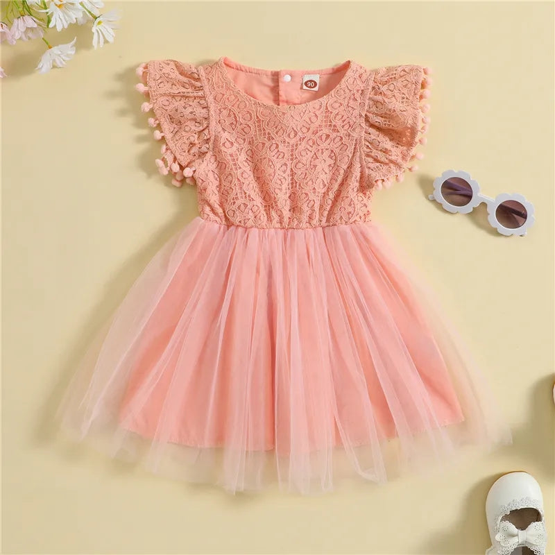 Vestido de encaje y tul