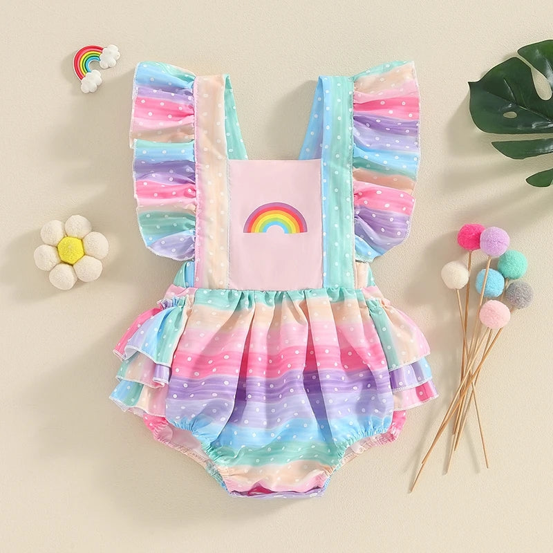 Body multicolor con estampa de arcoiris