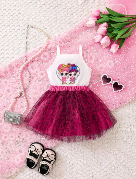 Conjunto bebe blusa + falda de tul