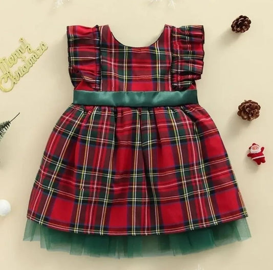 Vestido navideño a cuadro