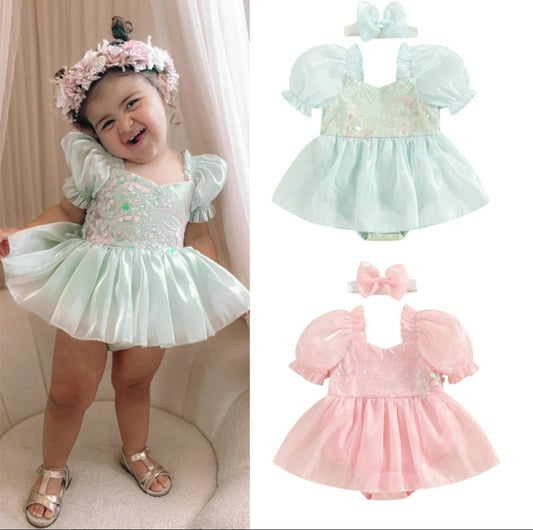 Body vestido con lentejuelas+ diadema