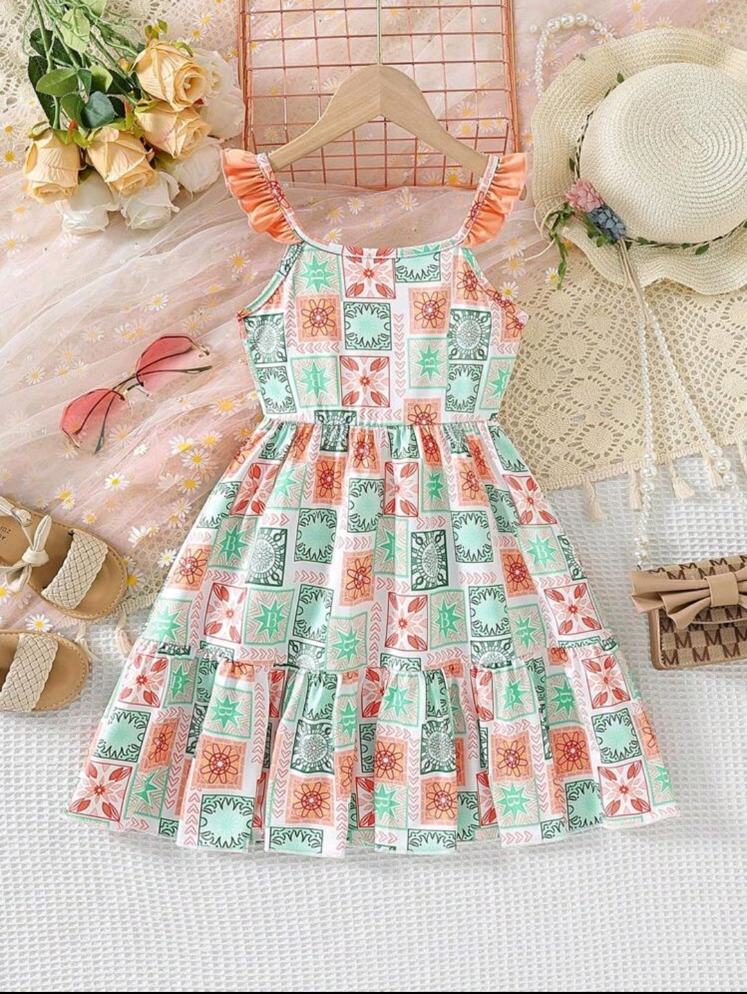 Vestido de tiras estampado