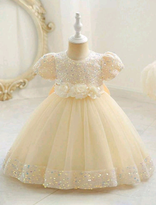 Vestido elegante con lentejuelas y tul