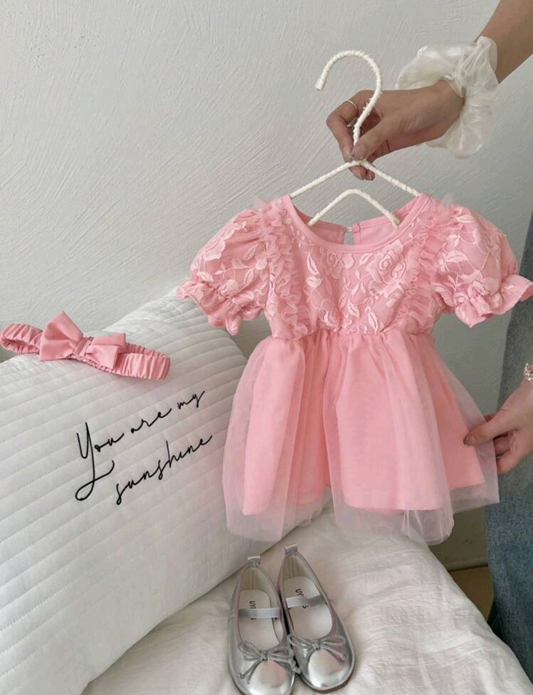 Vestido bebé con mangas abullonadas