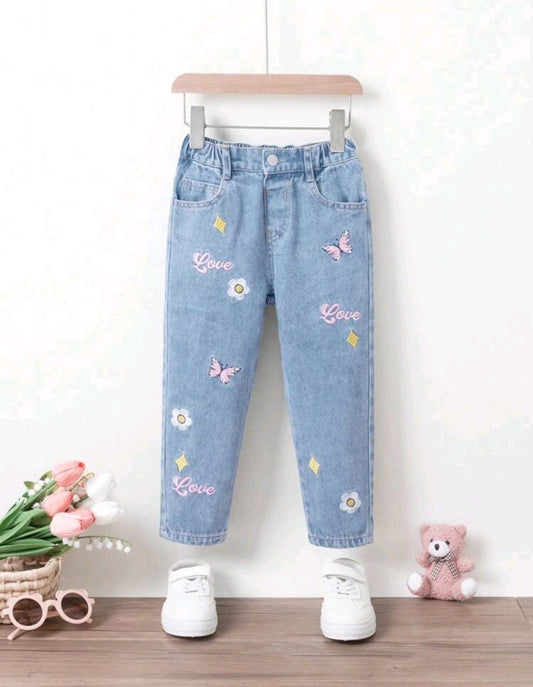 Pantalón de jeans con bordados