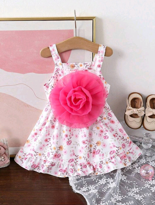 Vestido bebé de flor 3D