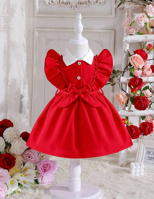 Vestido bebé con cuello y cinturón