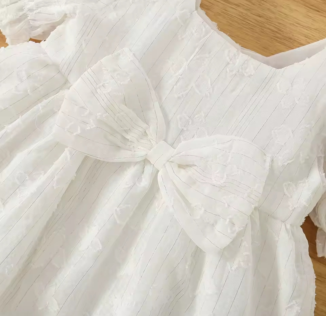Vestido bebé blanco con bolsito
