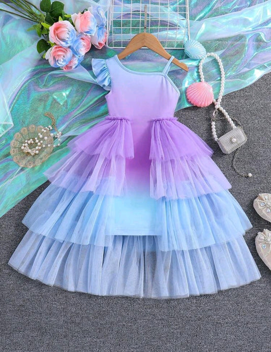 Vestido con capaz multicolor