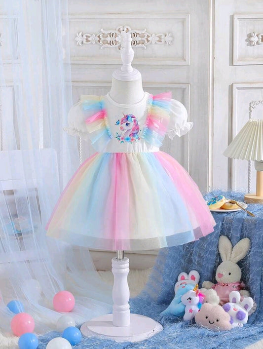 Vestido multicolor de unicornio