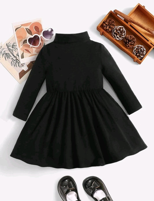 Vestido bebé basico de algodón con cuello alto