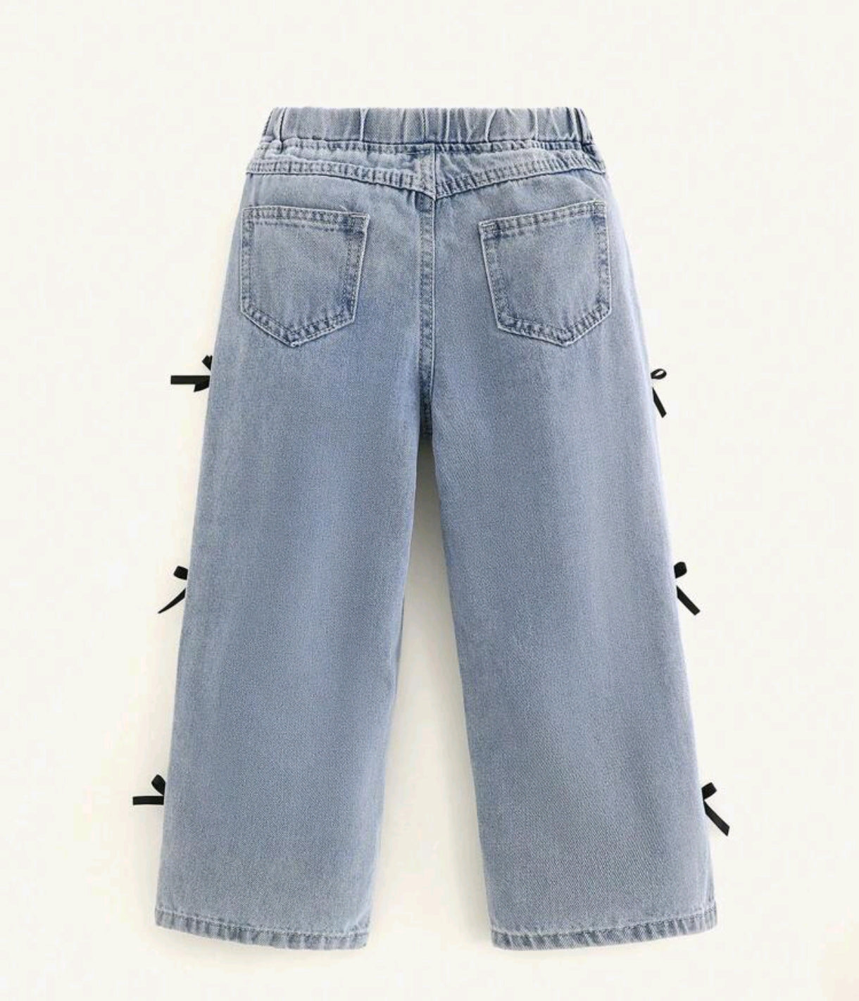 Pantalón de Jeans recto con moños