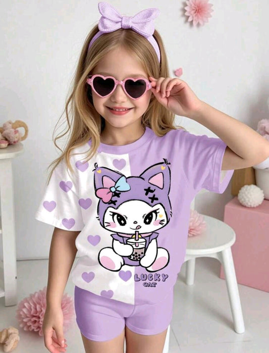 Remera con diseño de kuromi+ short