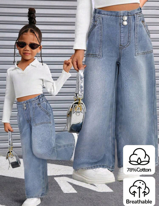 Pantalón de Jeans suelto con bolsillos