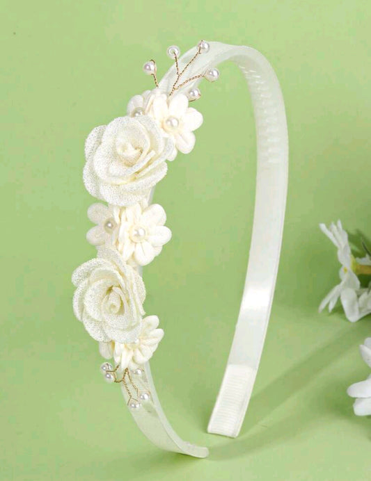 Acc. Diadema de flores Beige