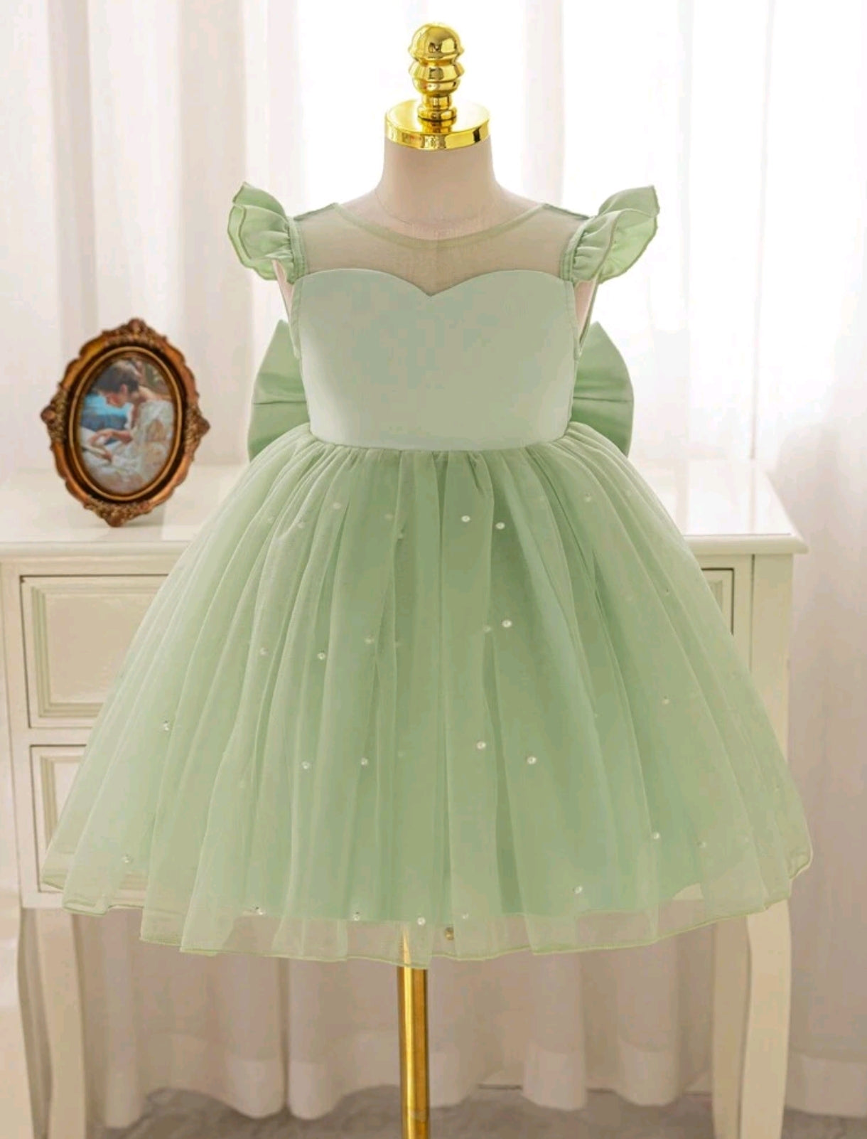 Vestido Elegante con detalles en perlitas