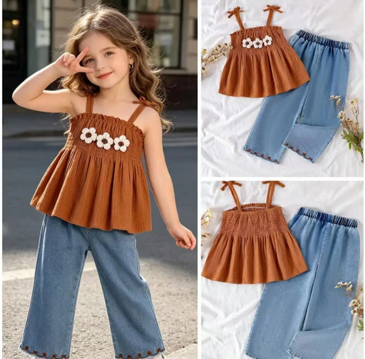 Blusita de Tirantes+ pantalón de Jeans