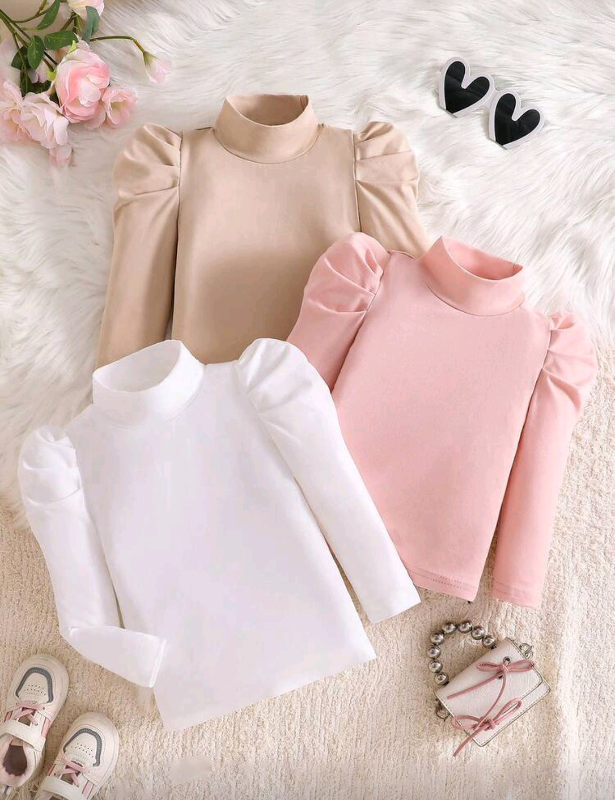 Mangas largas con cuello y mangas gigot