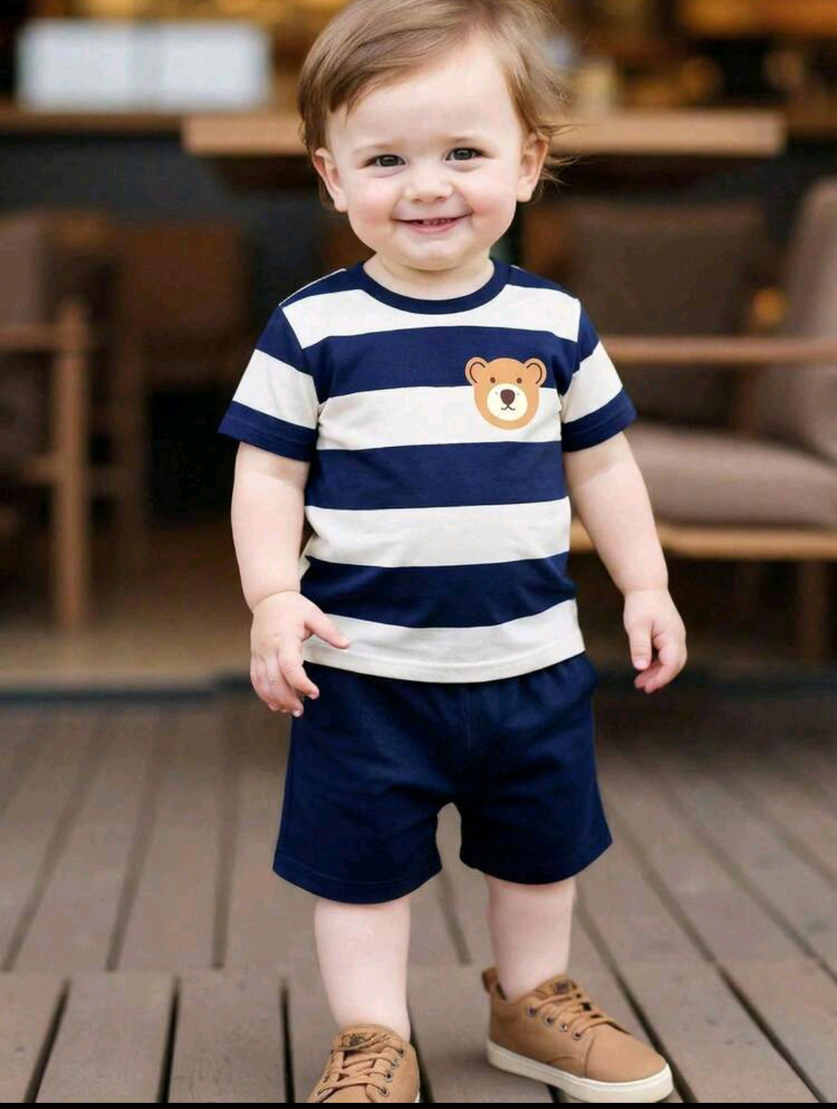 Remera a rayas + short