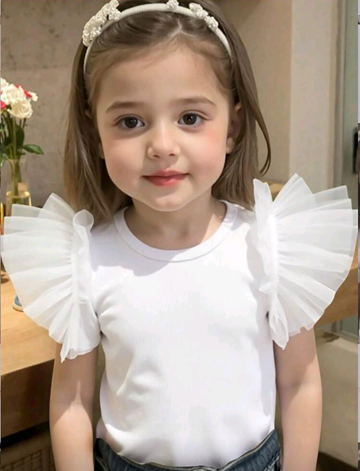 Blusa blanca con detalles en las mangas