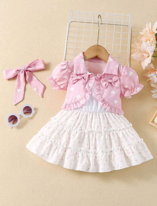 Vestido bebé + saquito + diadema