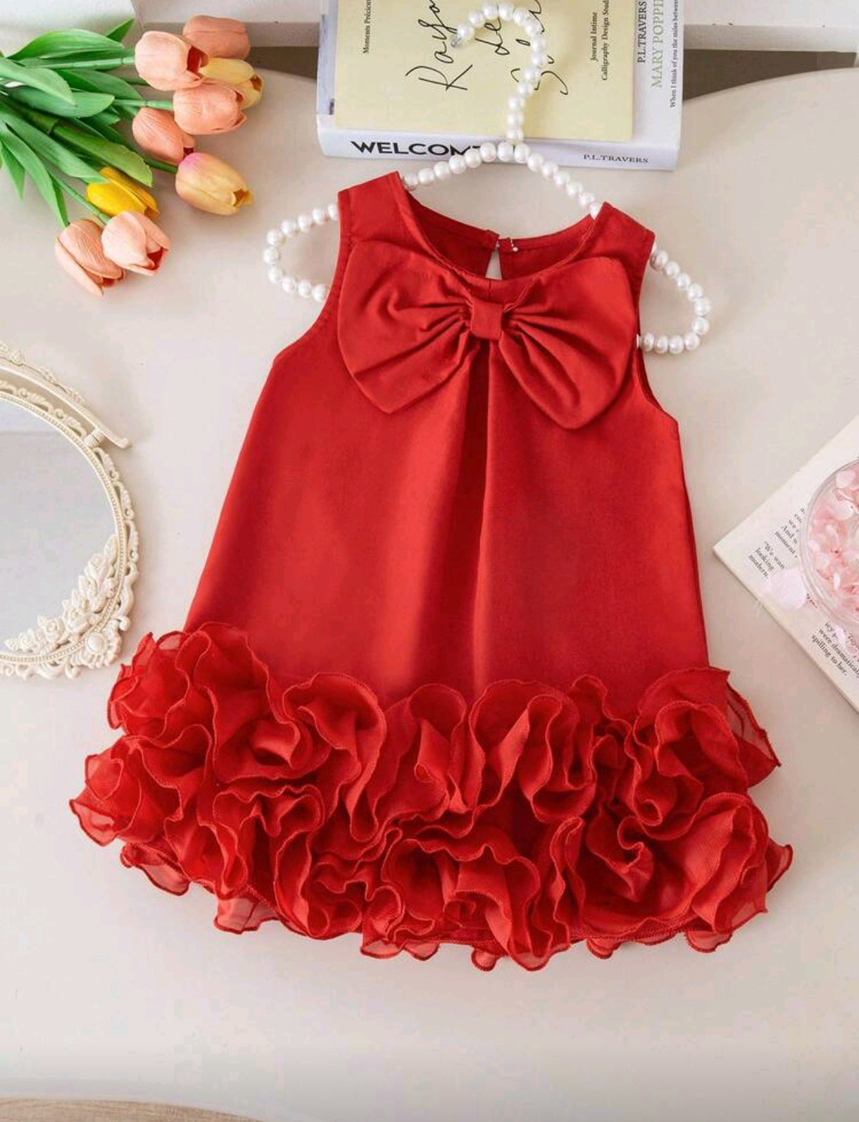 Vestido sin mangas con moño