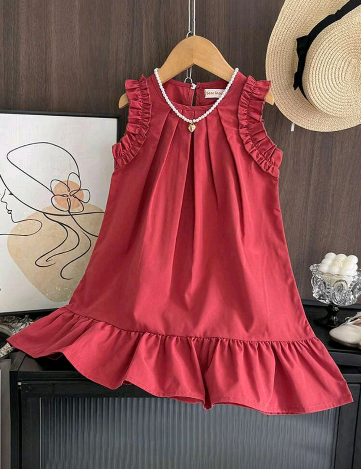 Vestido liso sin mangas