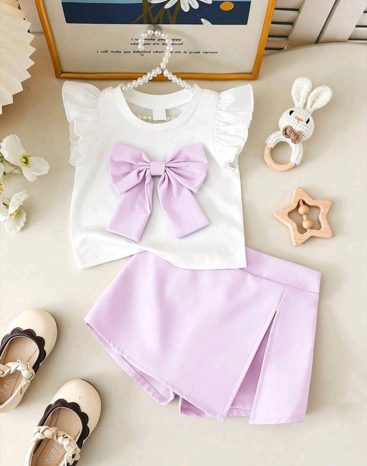 Blusa con moño + Short pollera