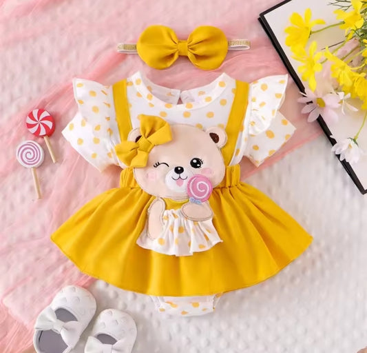 Body vestido con diseño de osito