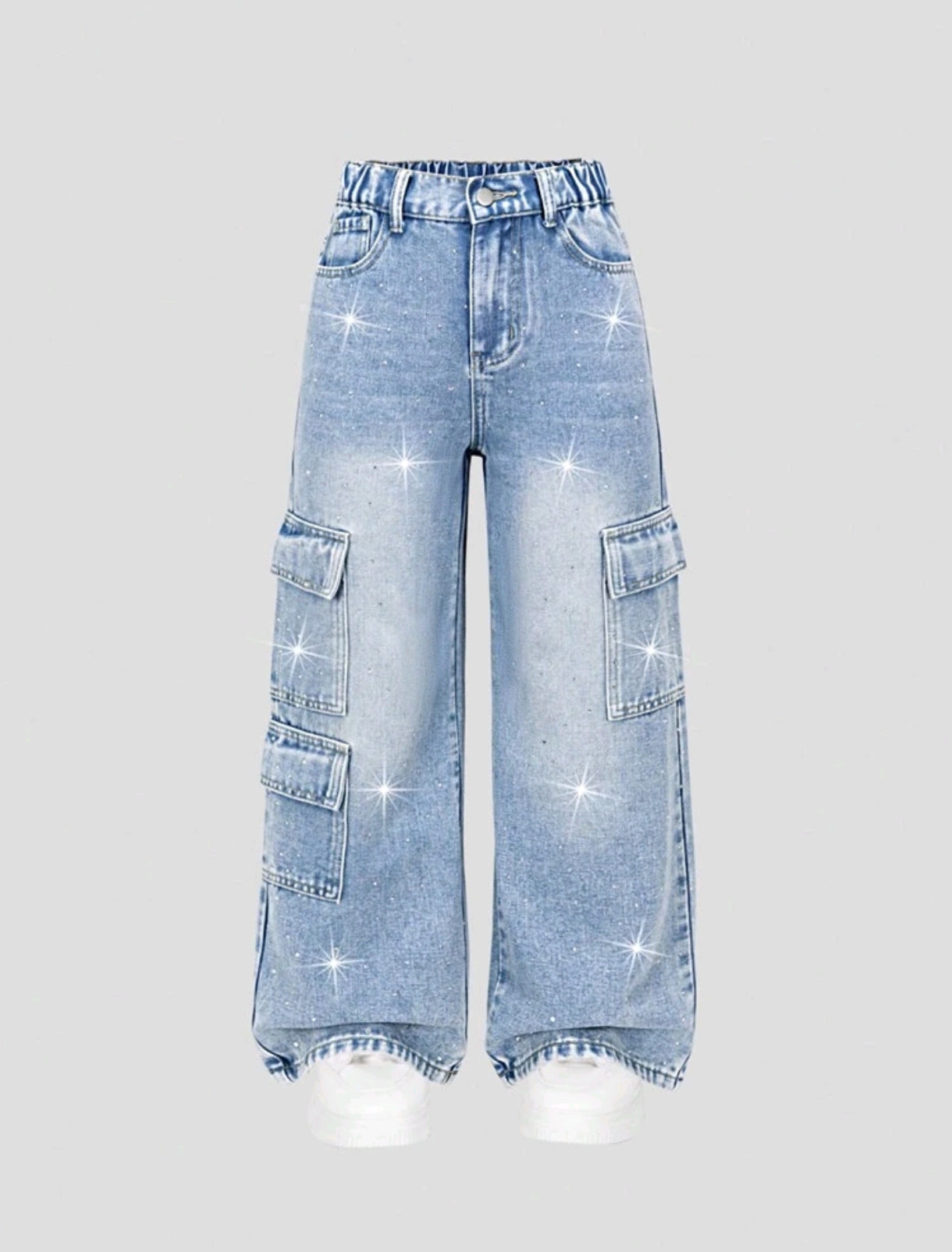 Pantalón de Jeans cargo con brillos