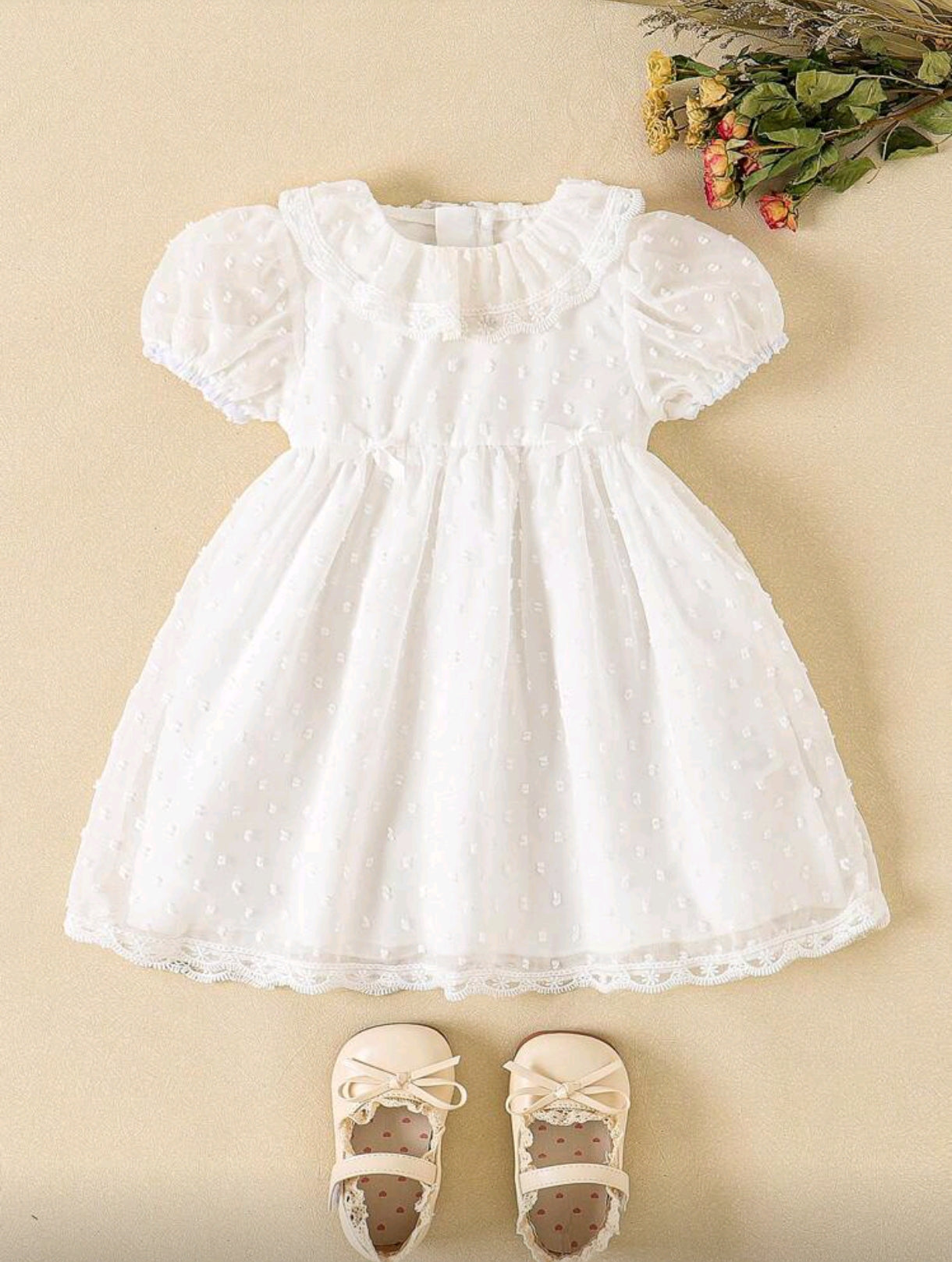 Vestido blanco bebé hasta 24 meses