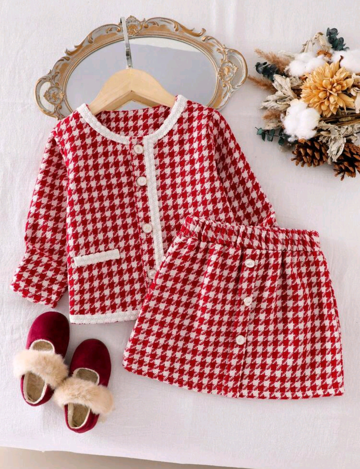 Saquito+ falda a cuadro