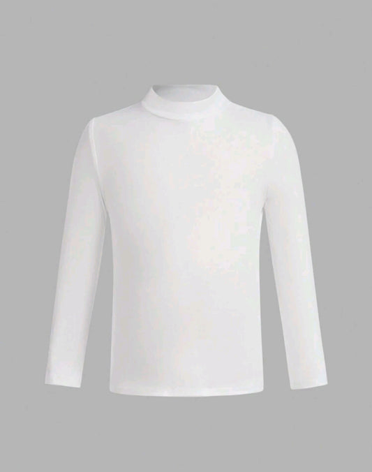 Mangas largas blancas con cuello, liso