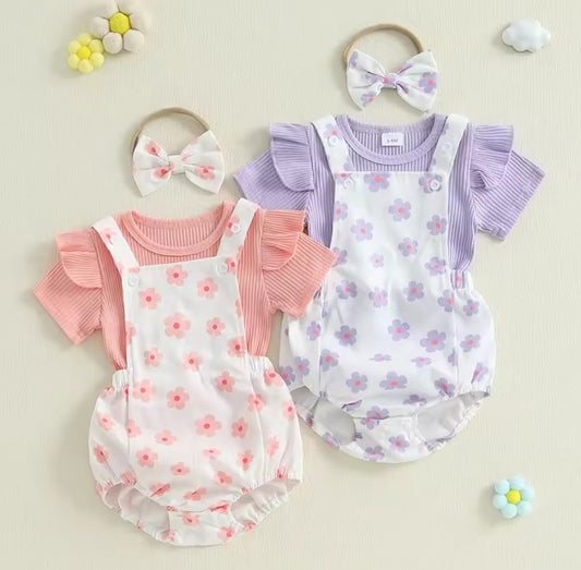 Blusita acanalado + body con estampa floral