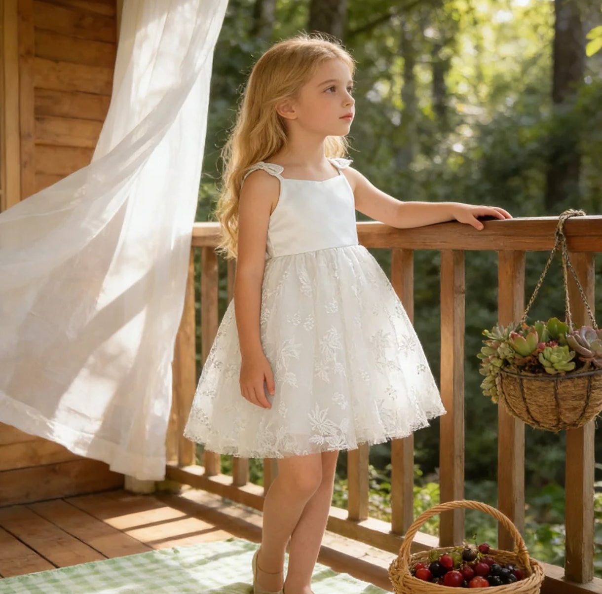 Vestido Blanco de renda y tiritas