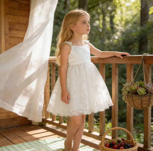 Vestido Blanco de renda y tiritas