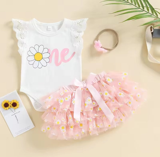 Body one de girasol+ tutu