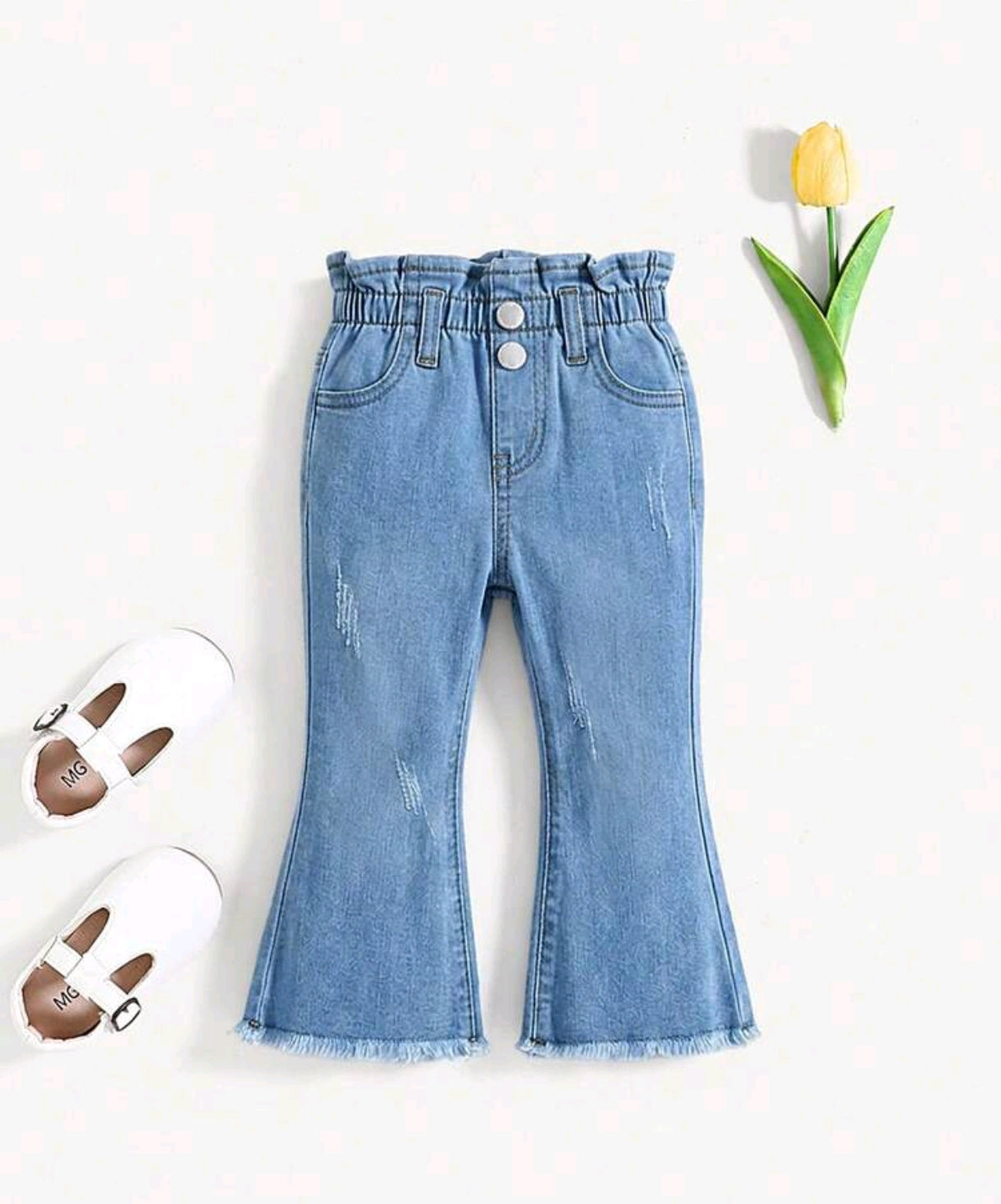 Pantalón de jeans para bebé acampanada