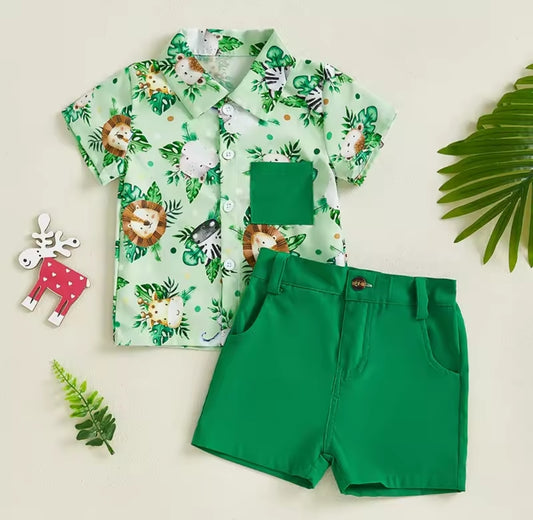 Camisa con estampa de Safari + short