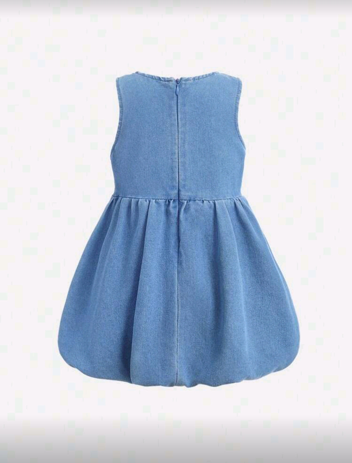 Vestido de jeans bebe con detelles en moño