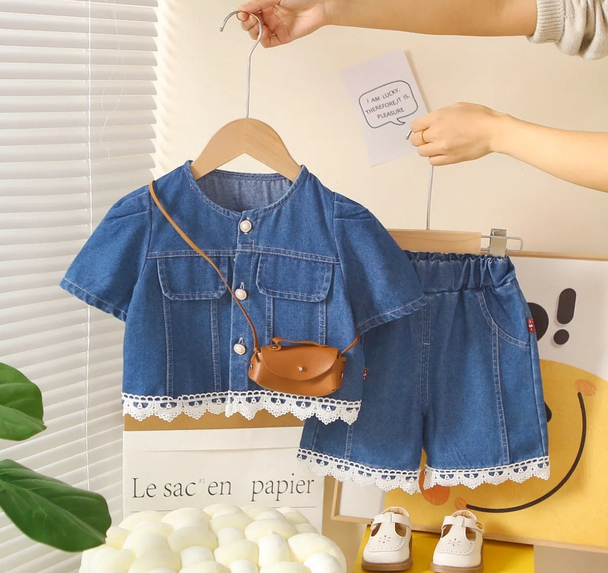 Camisa de Jeans + short+ caterita