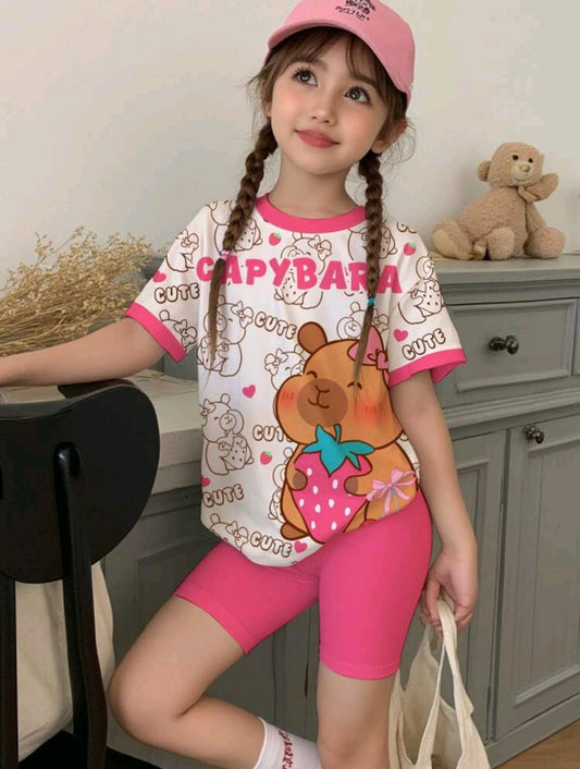 Remera con diseño de Capibara+ short