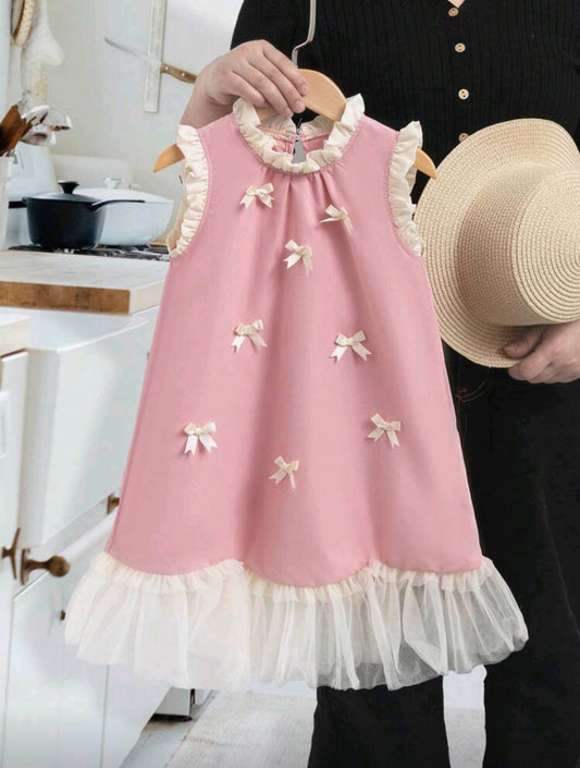 Vestido sin mangas con detalles en moños